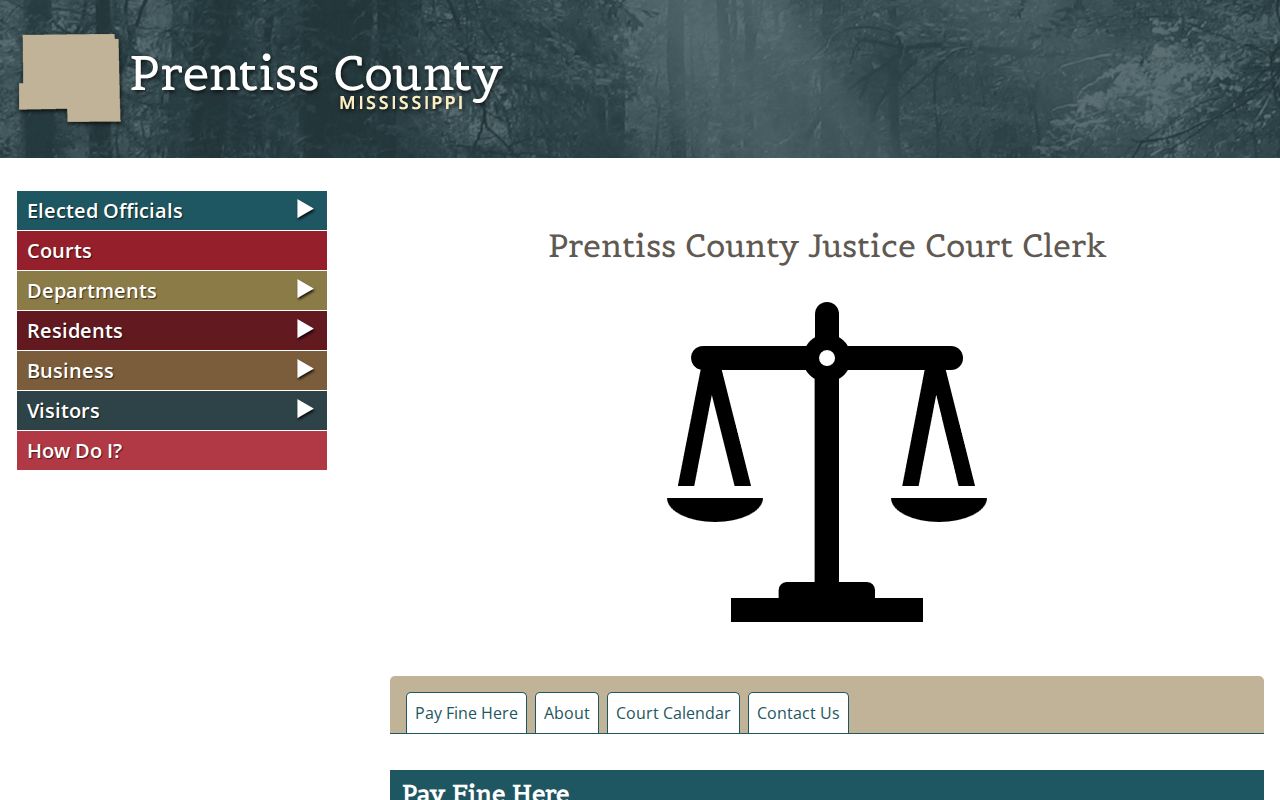 Prentiss County warrant lookup Justice Court contact