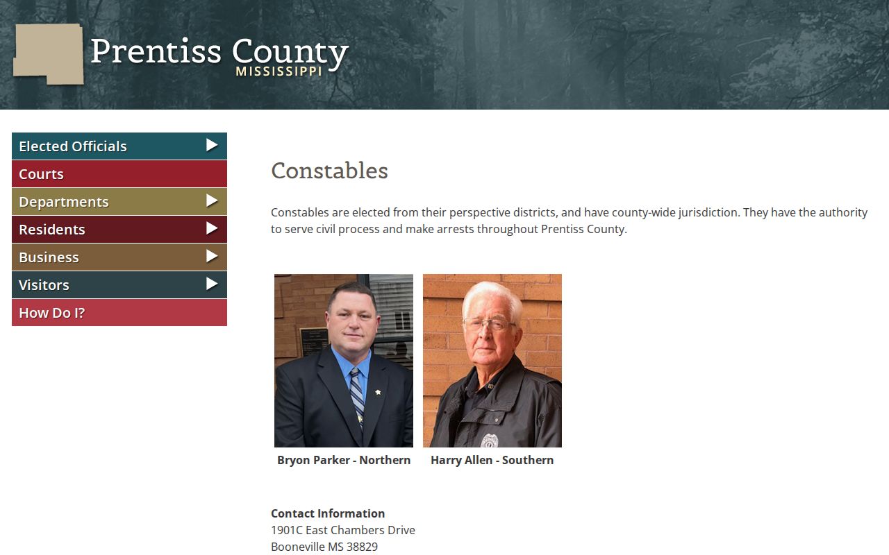 Prentiss County outstanding warrant constable authority