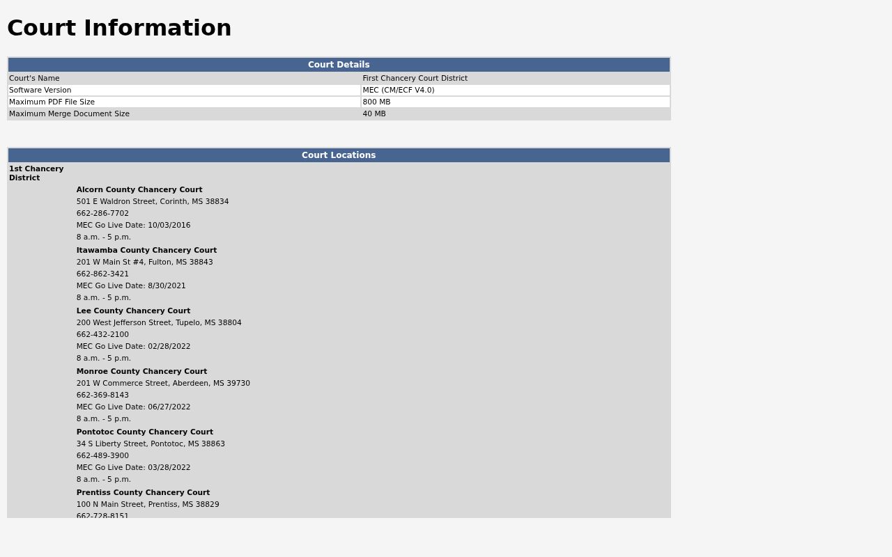 Prentiss County outstanding warrant court access limits