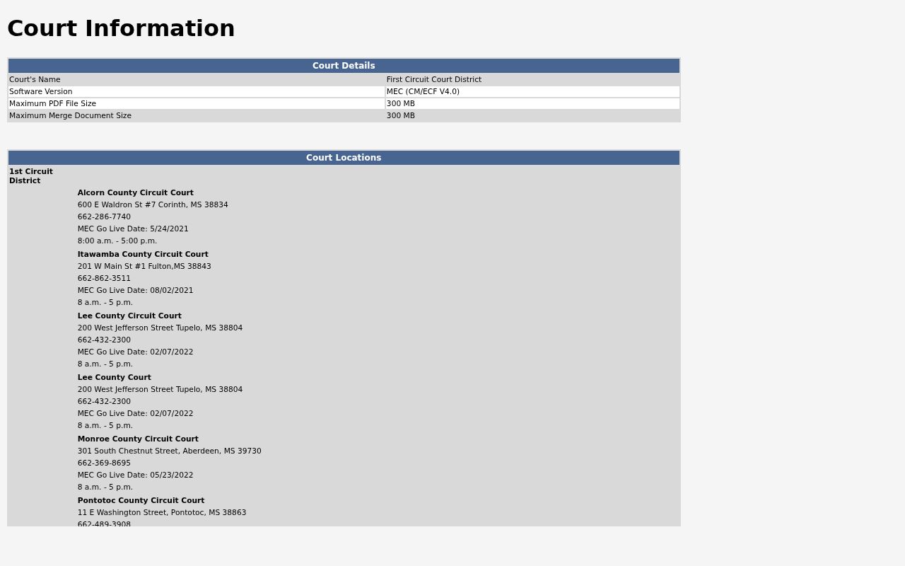 Prentiss County outstanding warrant Circuit Court status terms