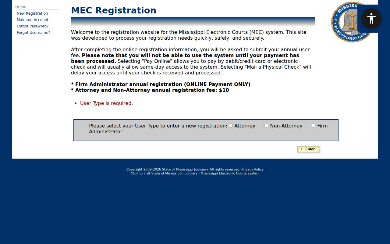 Prentiss County bench warrant court registration options