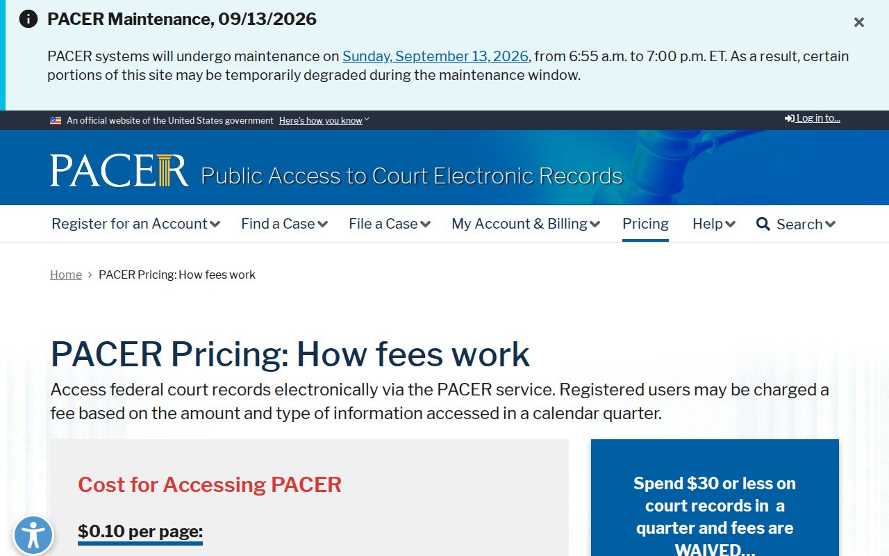 Prentiss County most wanted federal docket access costs